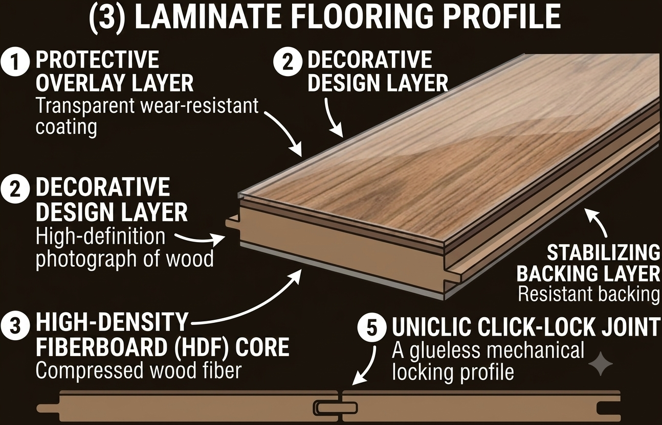 Laminate flooring profile