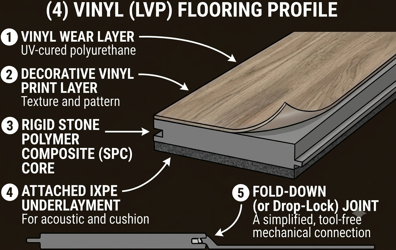 Vinyl LVP flooring profile